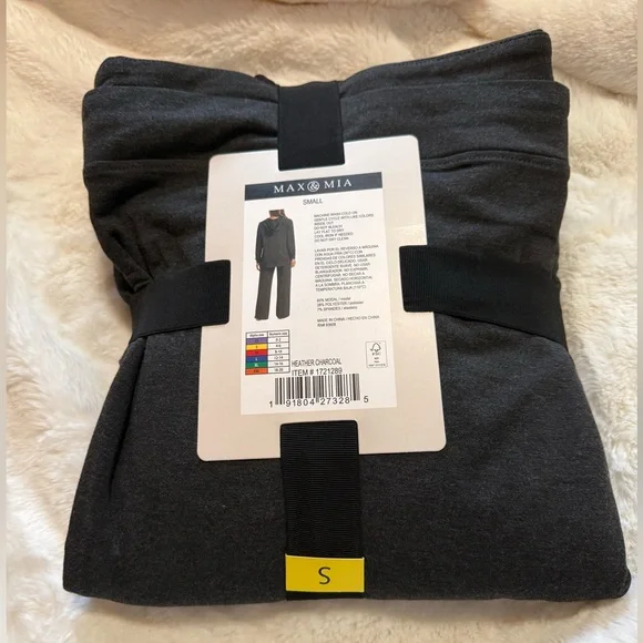 NWT Max & Mia Women's 2 Piece Hoodie Lounge Set Gray (Heather Charcoal) - Picture 5 of 5